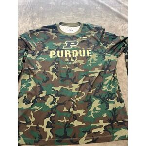 Nike Purdue USA Camouflage Camo Long Sleeve T-Shirt Mens XL Boilermakers